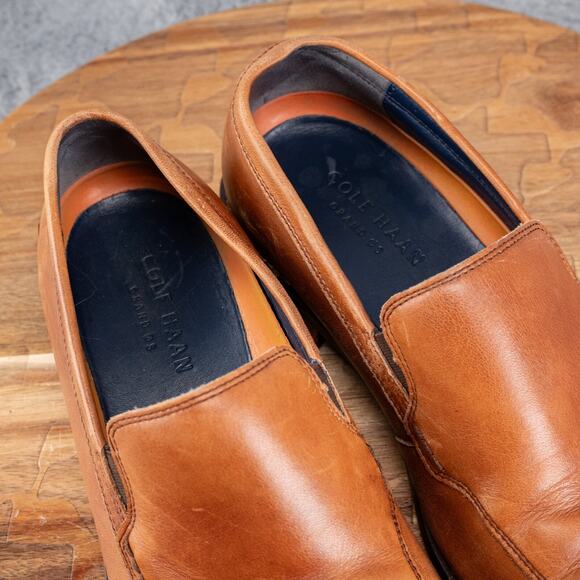 COLE HAAN GRAND OS LENOX HILL VENETIAN LEATHER LOAFER SHOES C11626 TAN MENS 7 M - Picture 6 of 7